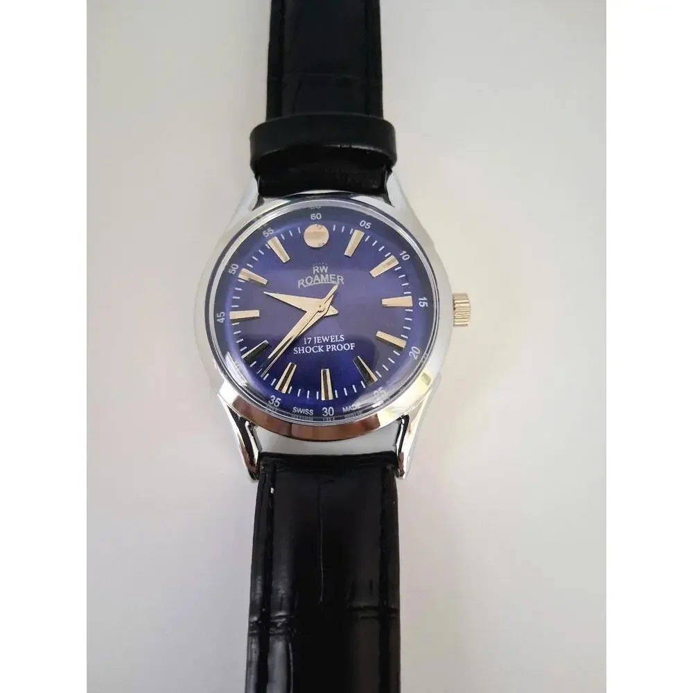 Vintage Roamer Men's Leather Mechanical Watch‎ RARE